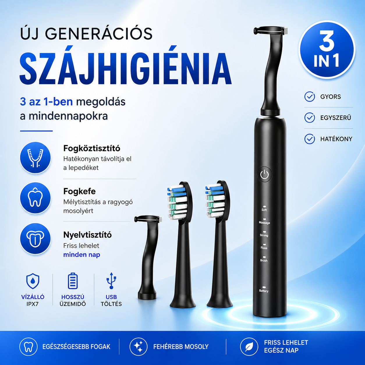 ProClean™ - 3in1 Elektromos szájápoló eszköz