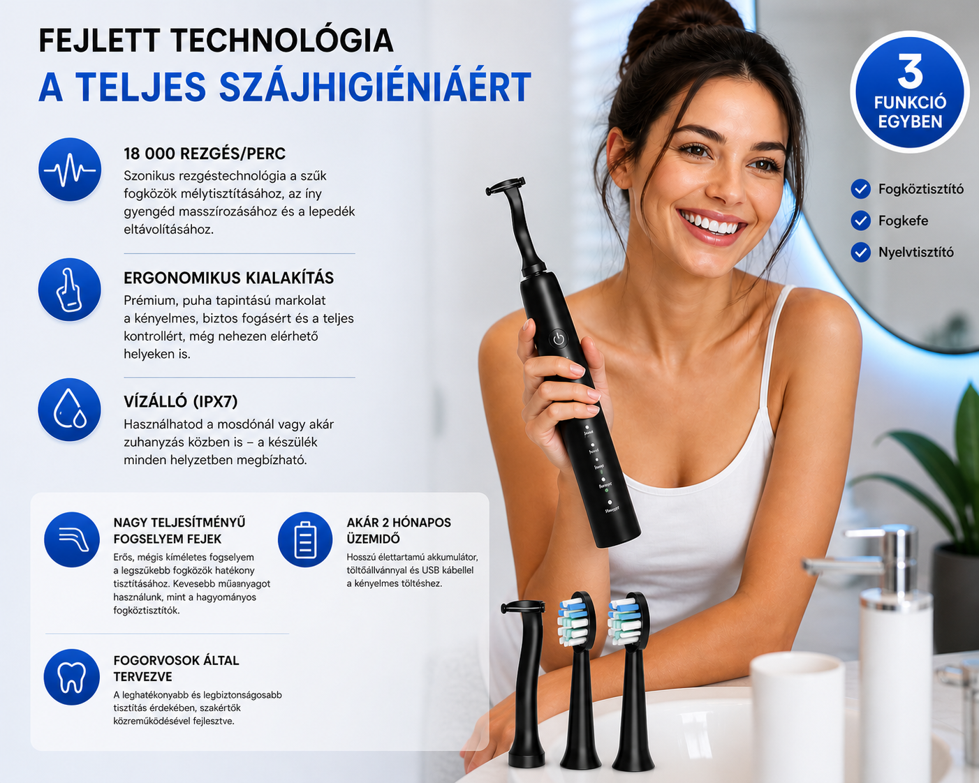 ProClean™ - 3in1 Elektromos szájápoló eszköz